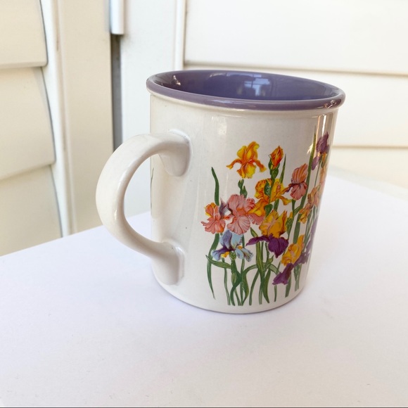 Vintage Flower Iris 1988 Coffee Mug Tea Cup - Picture 4 of 10